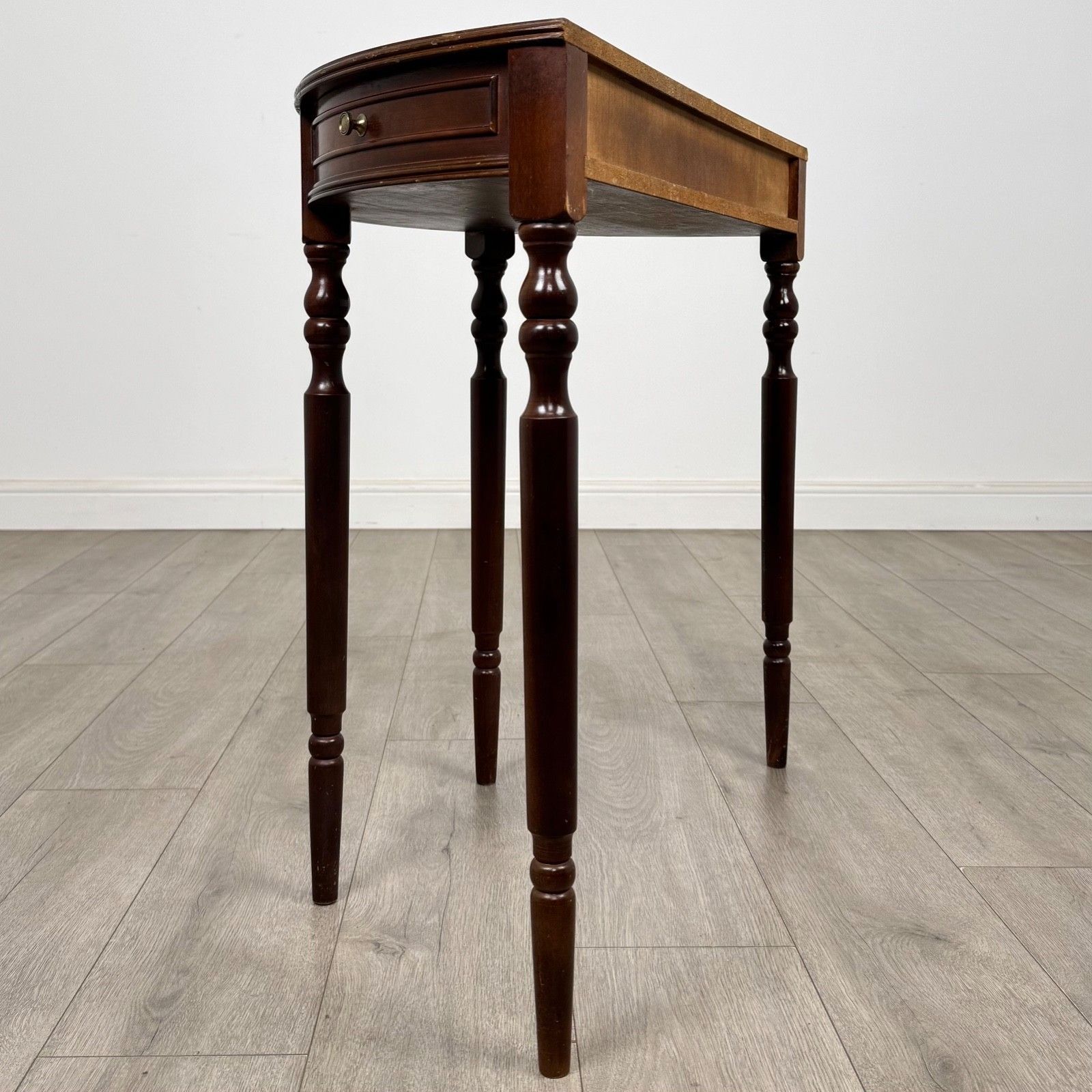 Antique 20th Century Small Demi Lune Side Table In Mahogany ( Af 5355 ) photo Furniture