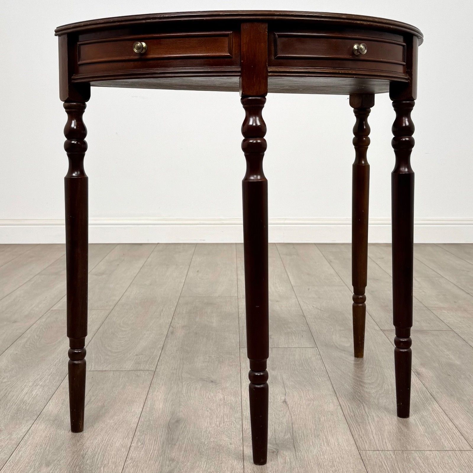 Antique 20th Century Small Demi Lune Side Table In Mahogany ( Af 5355 ) photo vintage