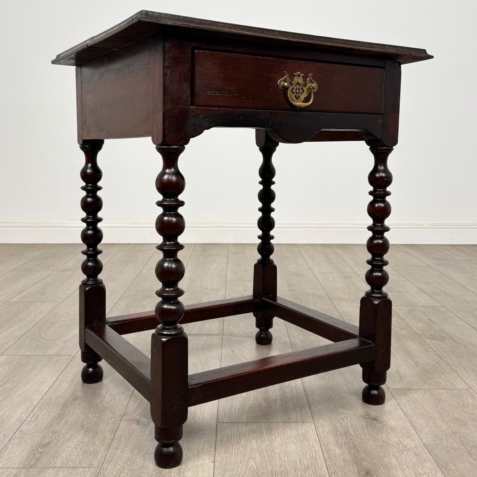 Antique 19th Century Bobbin Turned Side Table In Oak ( Af 5369 ) photo vintage