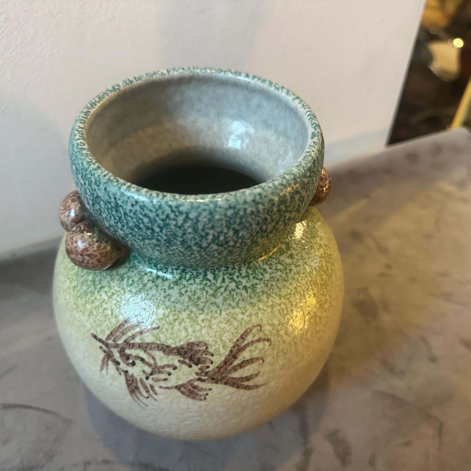 1930s Art Deco Futurist Hand Painted Ceramic Vase By Iama Albisola photo for sale