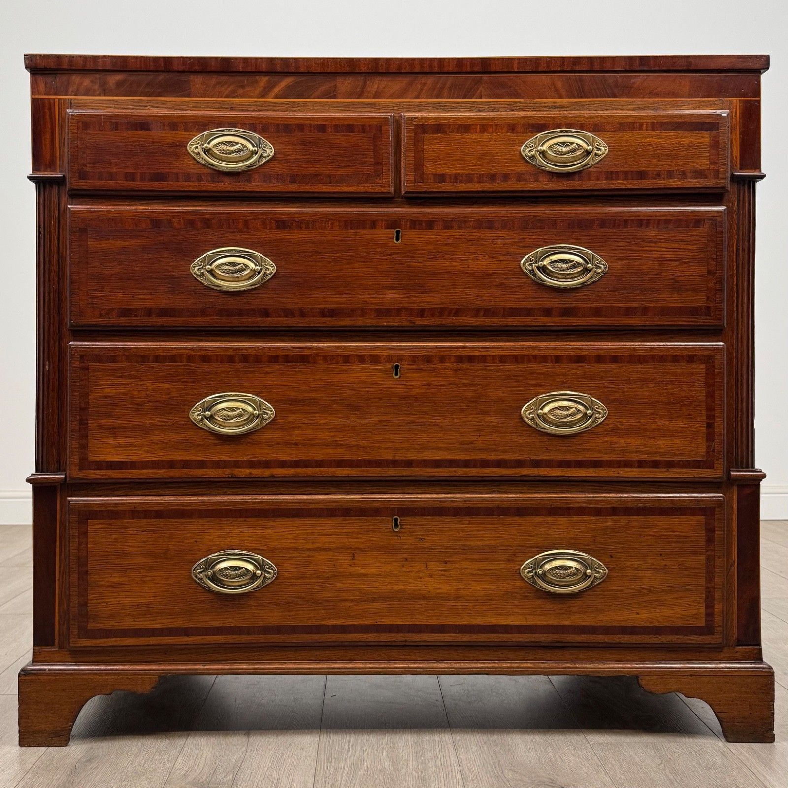 Antique 18th Century Georgian Chest Of Drawers In Oak ( Af 5326 )