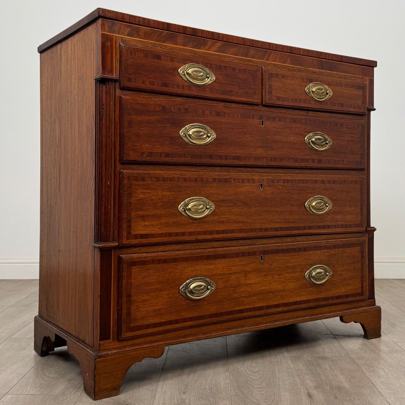 Antique 18th Century Georgian Chest Of Drawers In Oak ( Af 5326 ) photo vintage