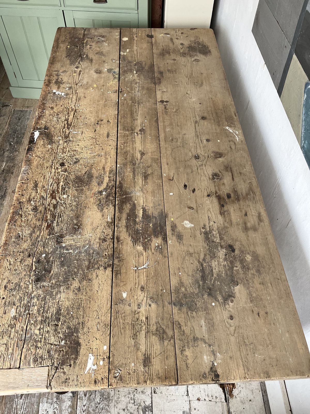 A Very Rustic Characterful Artists Studio Workshop Table photo for sale