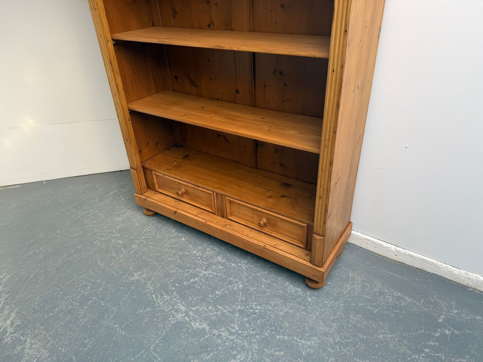 A Superbly Waxed Antique Pine Original Adjustable Bookshelf photo 895.0