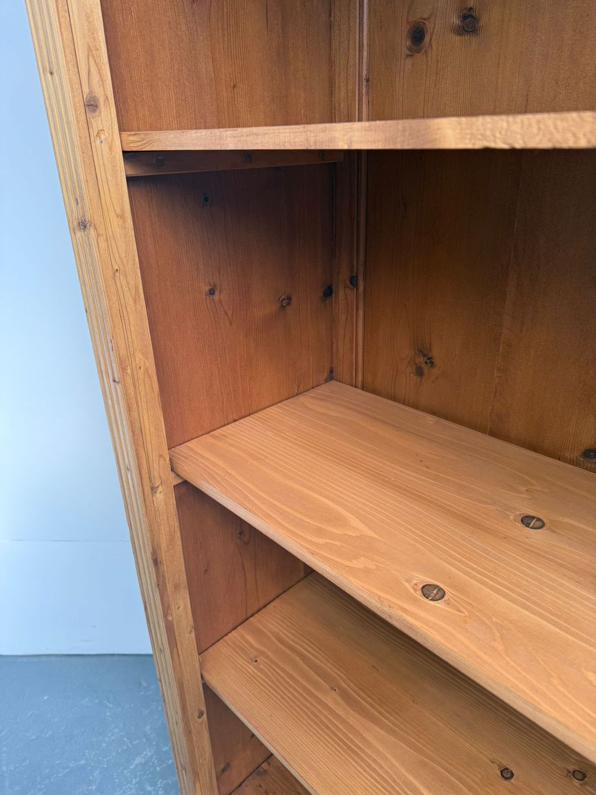 A Superbly Waxed Antique Pine Original Adjustable Bookshelf photo vintage