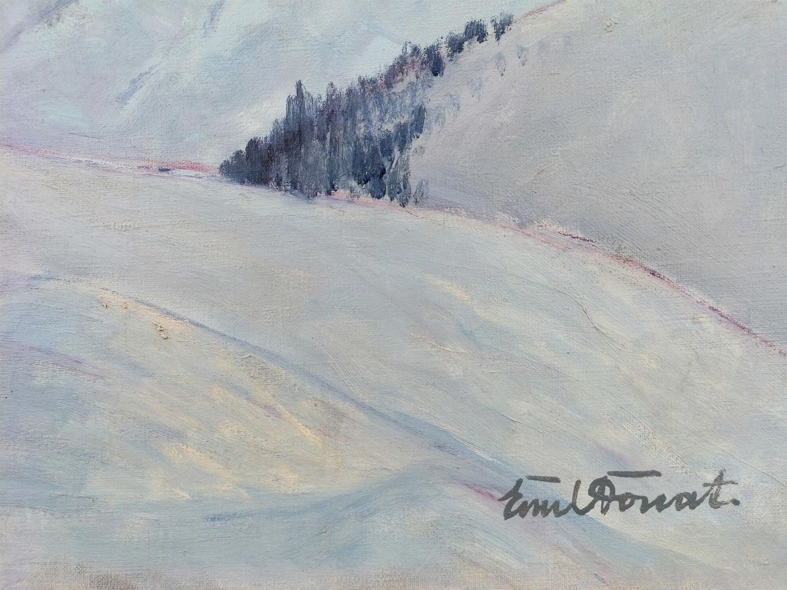 photo furniture Antique Painting "Sunset Over The Dolomites – Emil Donat"