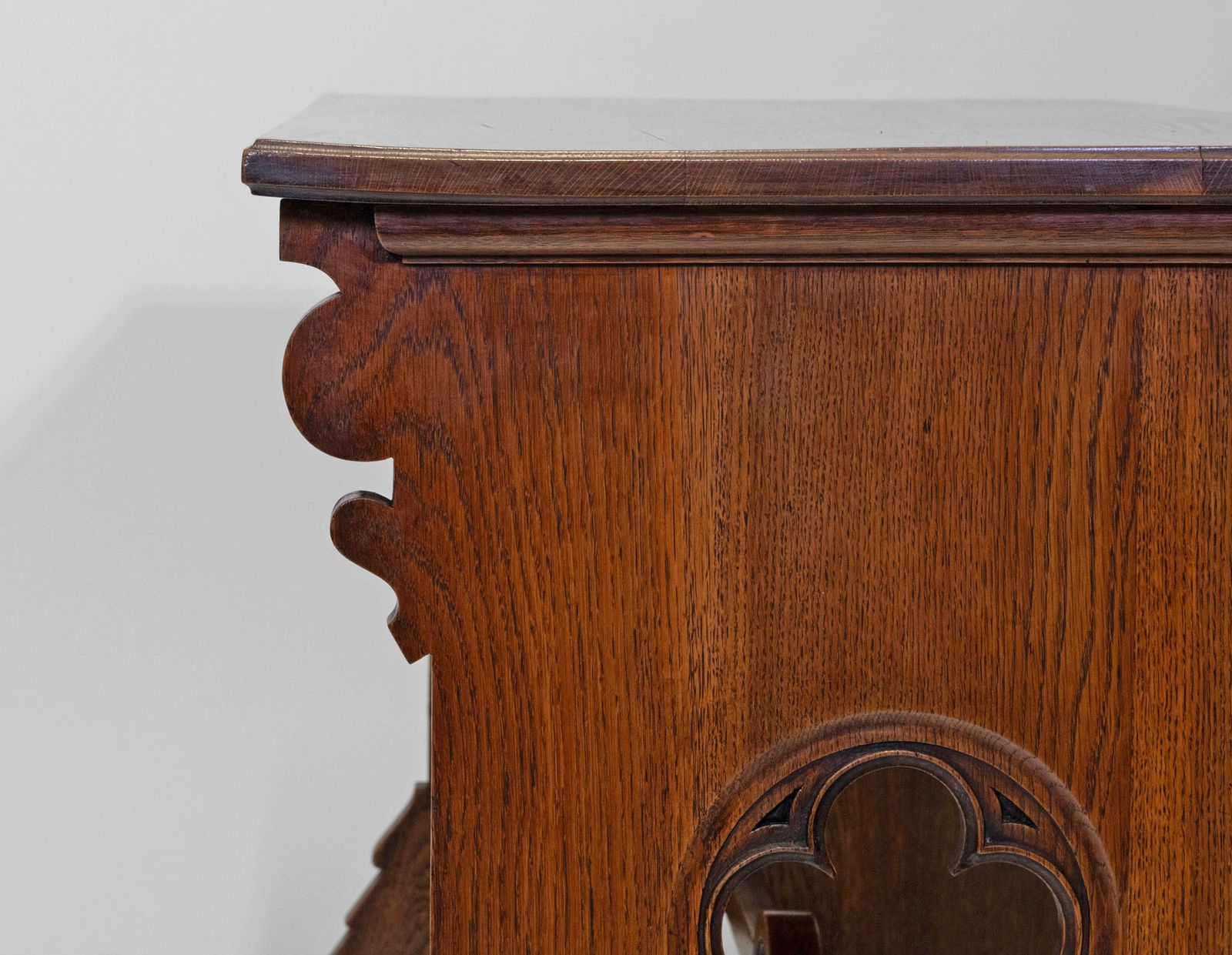 photo vinterior Late 19th Century Gothic Revival Oak Two Drawer Desk Writing Table
