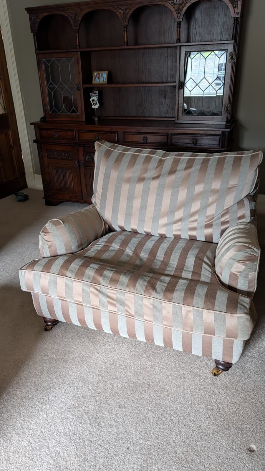Duresta Lansdowne Reading Chair   Metallic Stripe Snuggler Armchair
