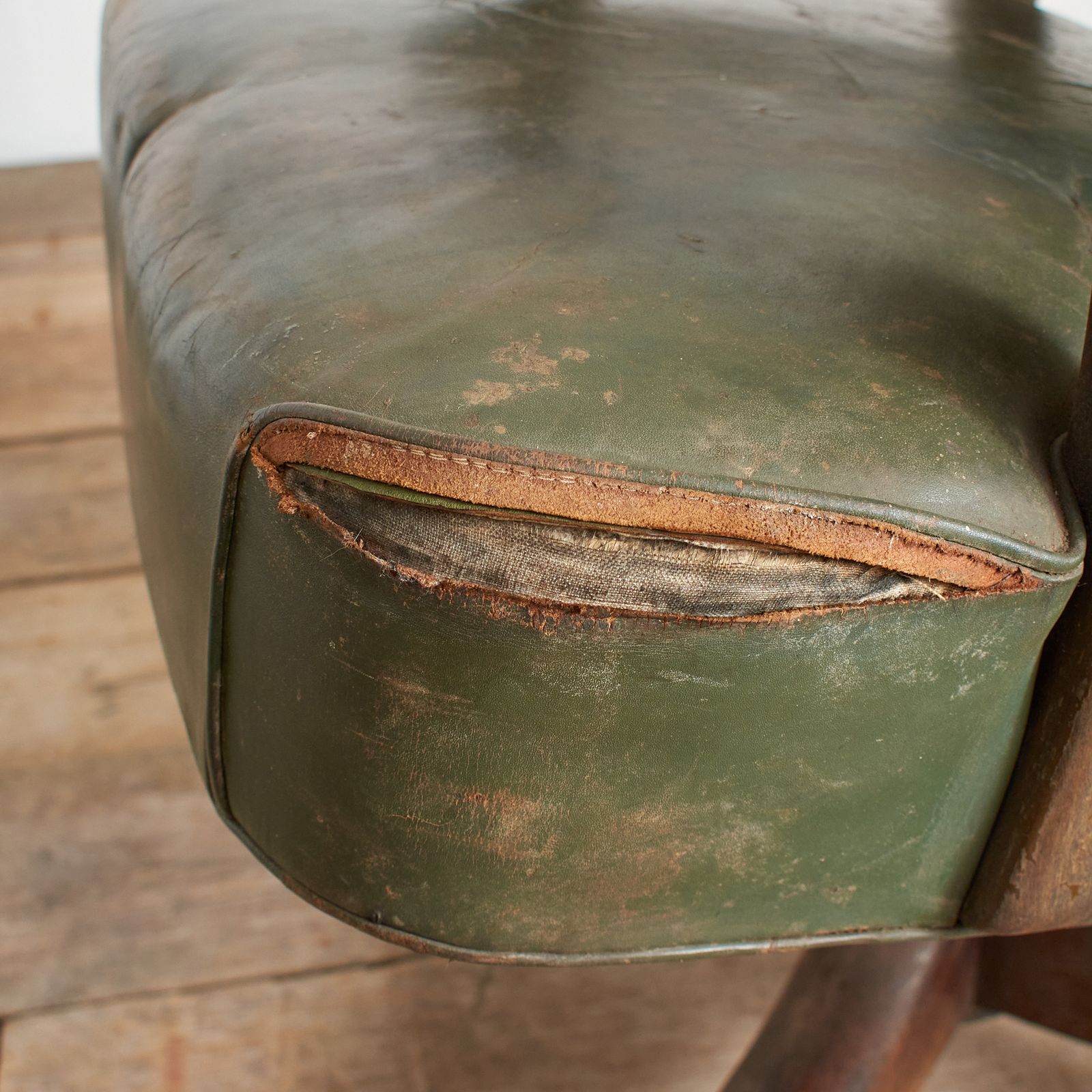 Antique Us Military Leather Swivel Office Desk Chair photo vintage
