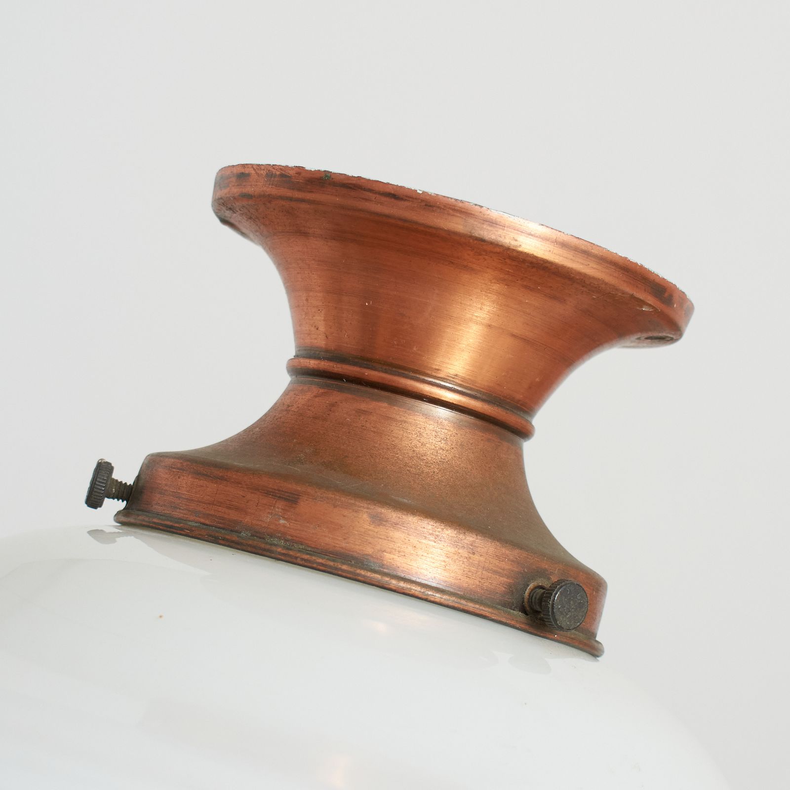 Pair Of Antique Church Opaline Flush Ceiling Lights photo vinterior