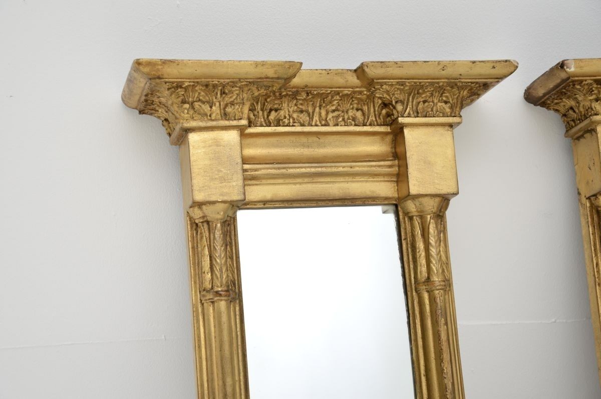 Pair Of Antique Regency Period Gilt Wood Pier Mirrors photo furniture
