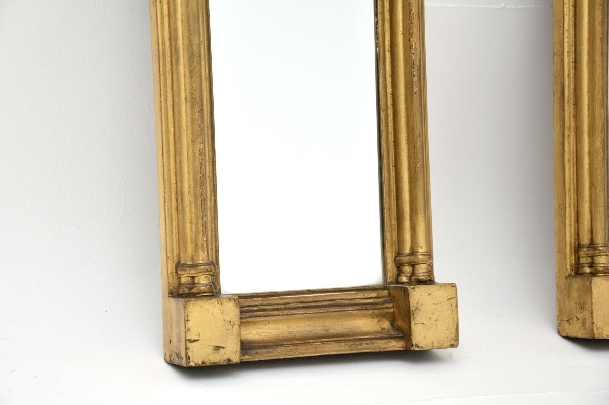 Pair Of Antique Regency Period Gilt Wood Pier Mirrors photo Home Decor