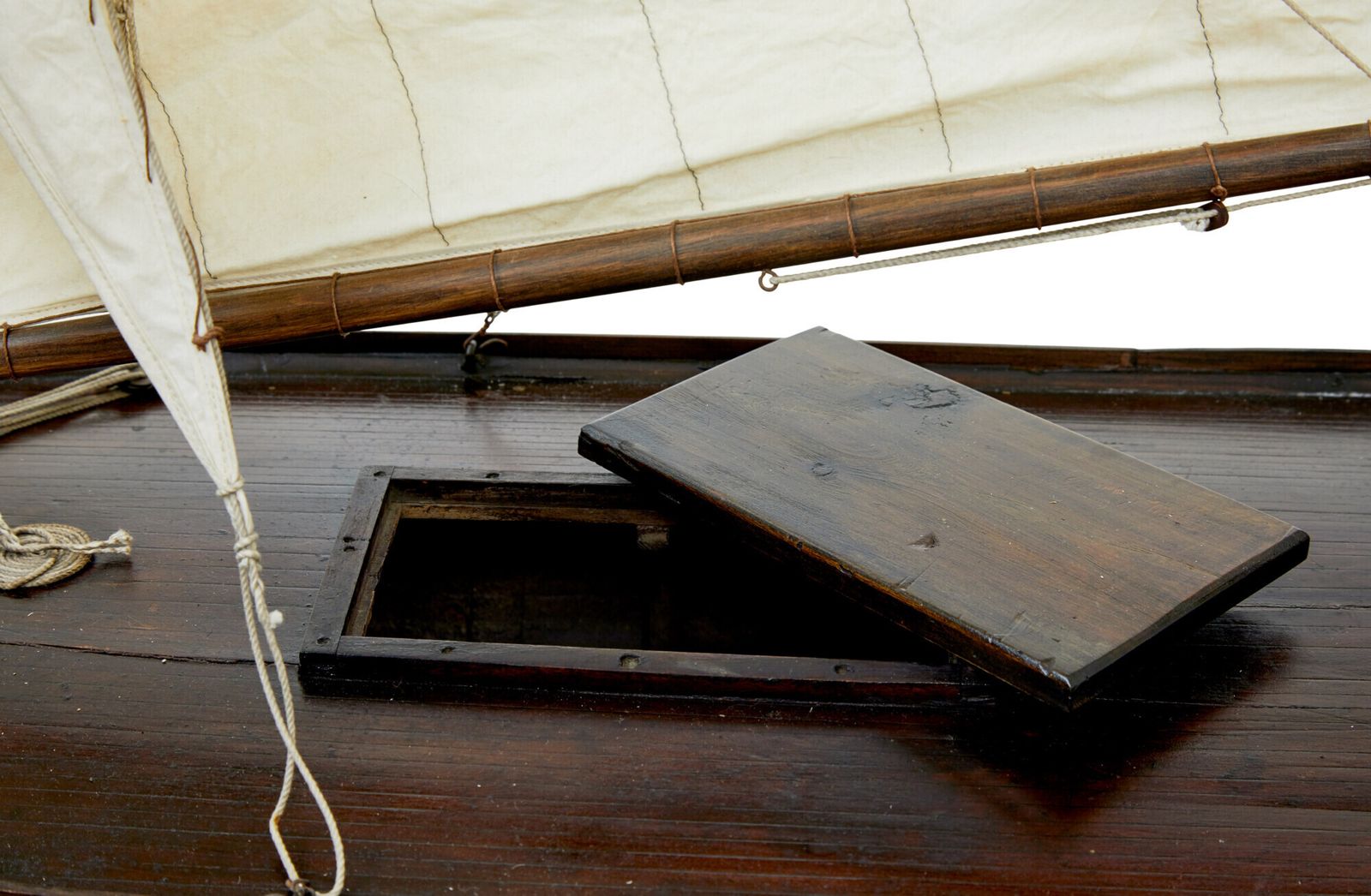 Late 19th Century Scale Model Of A Wooden Boat photo Home Decor