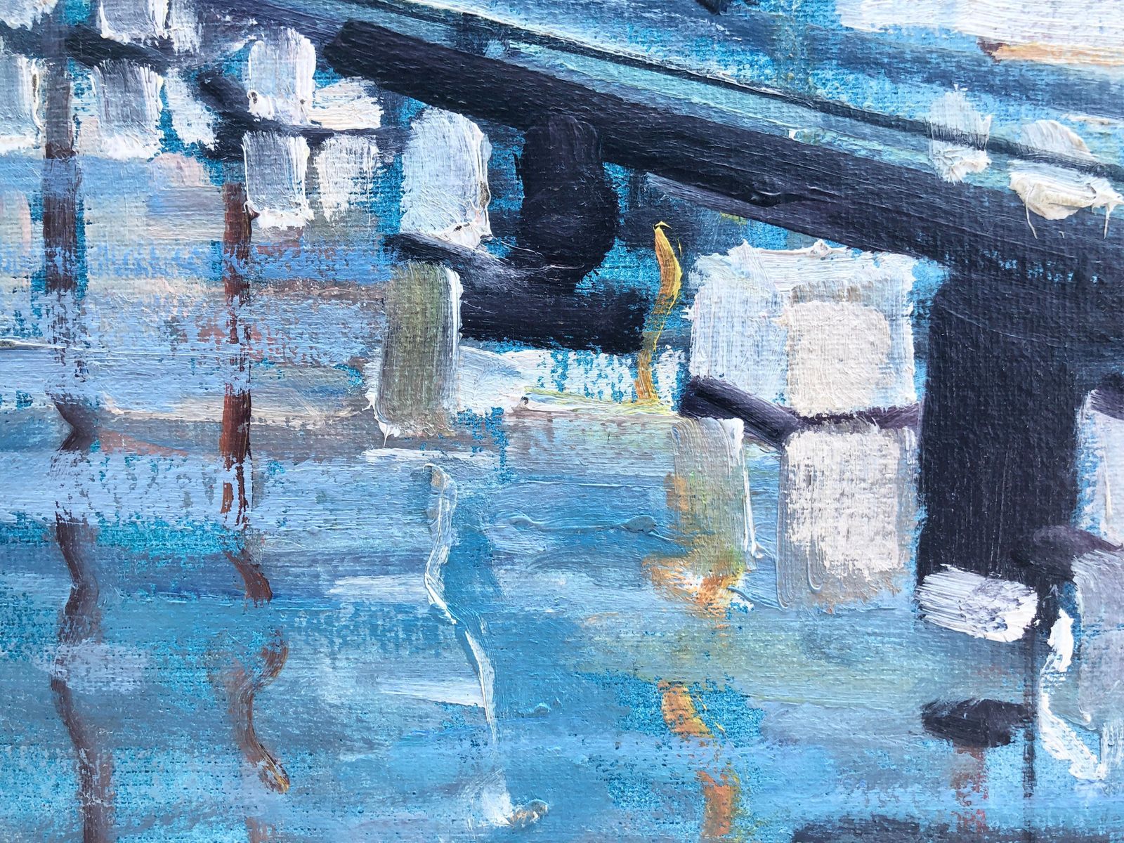 Rafael Duran Benet Mediterranean Harbor Oil Painting Marina Boats Port Coastal Landscape 1990s photo vinterior
