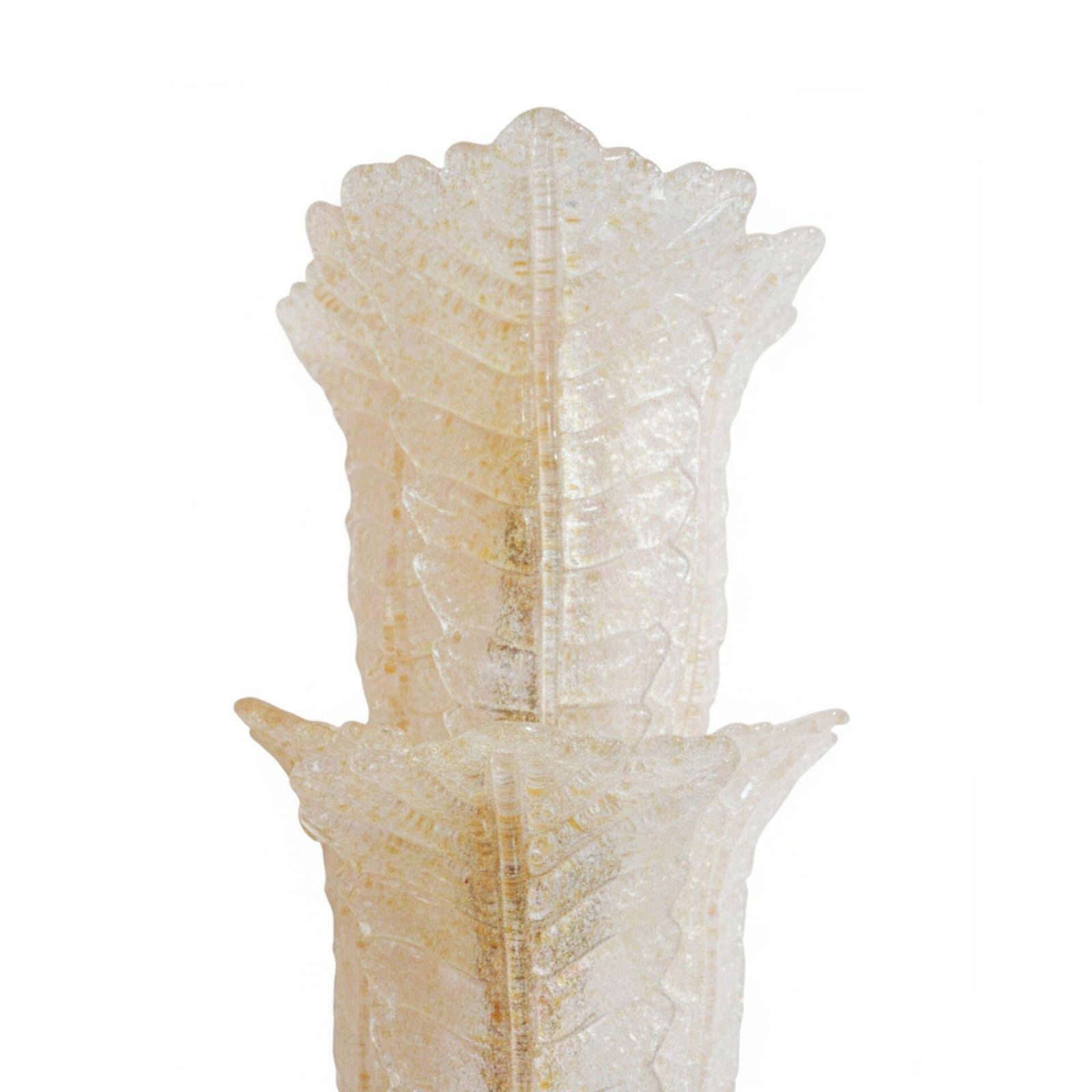 Pair Of Italian Mid Century Floral Translucent Murano Glass Wall Sconces photo Lighting
