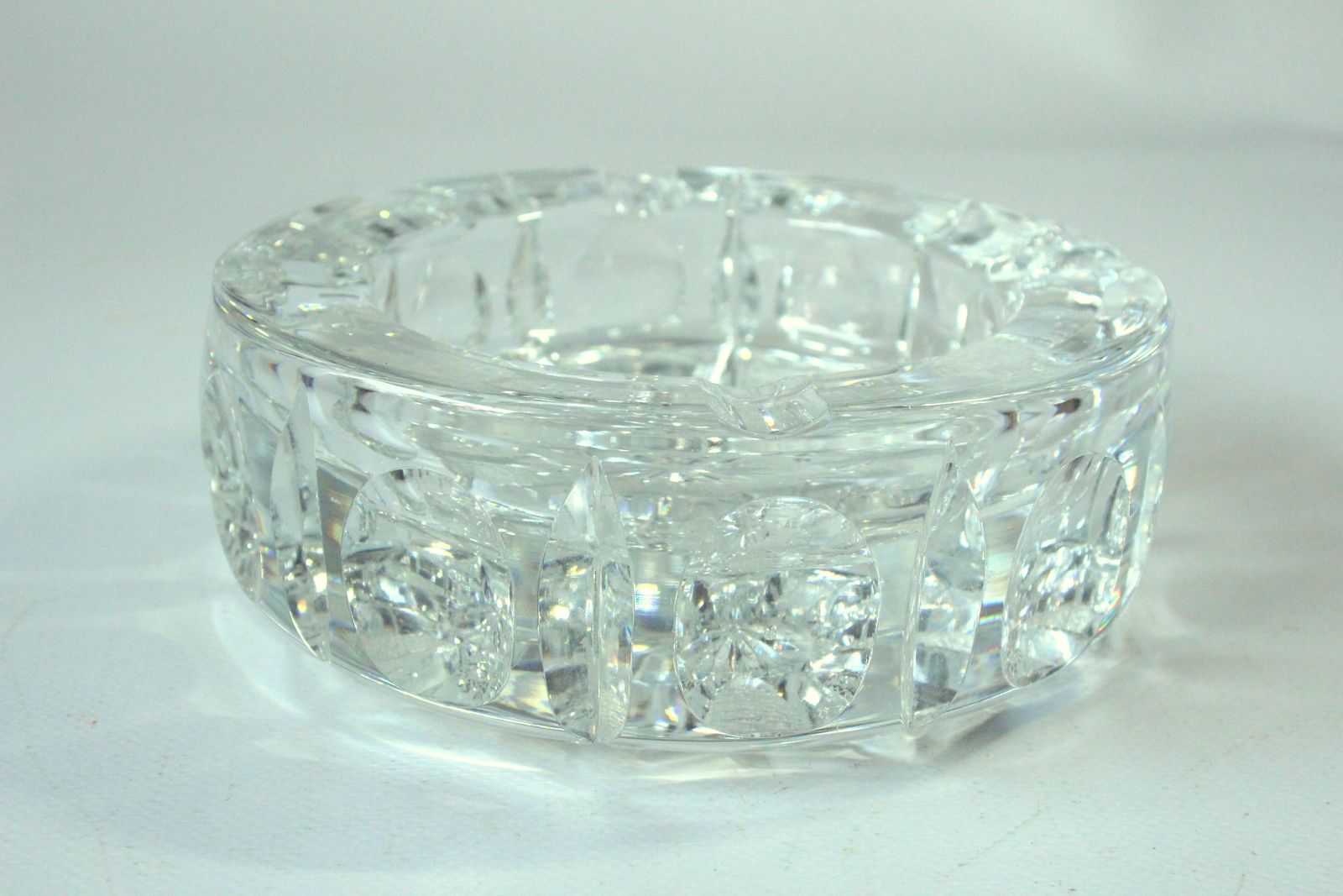 Art Deco   Heavy Lead Crystal Glass Ashtray From The 1930s photo furniture