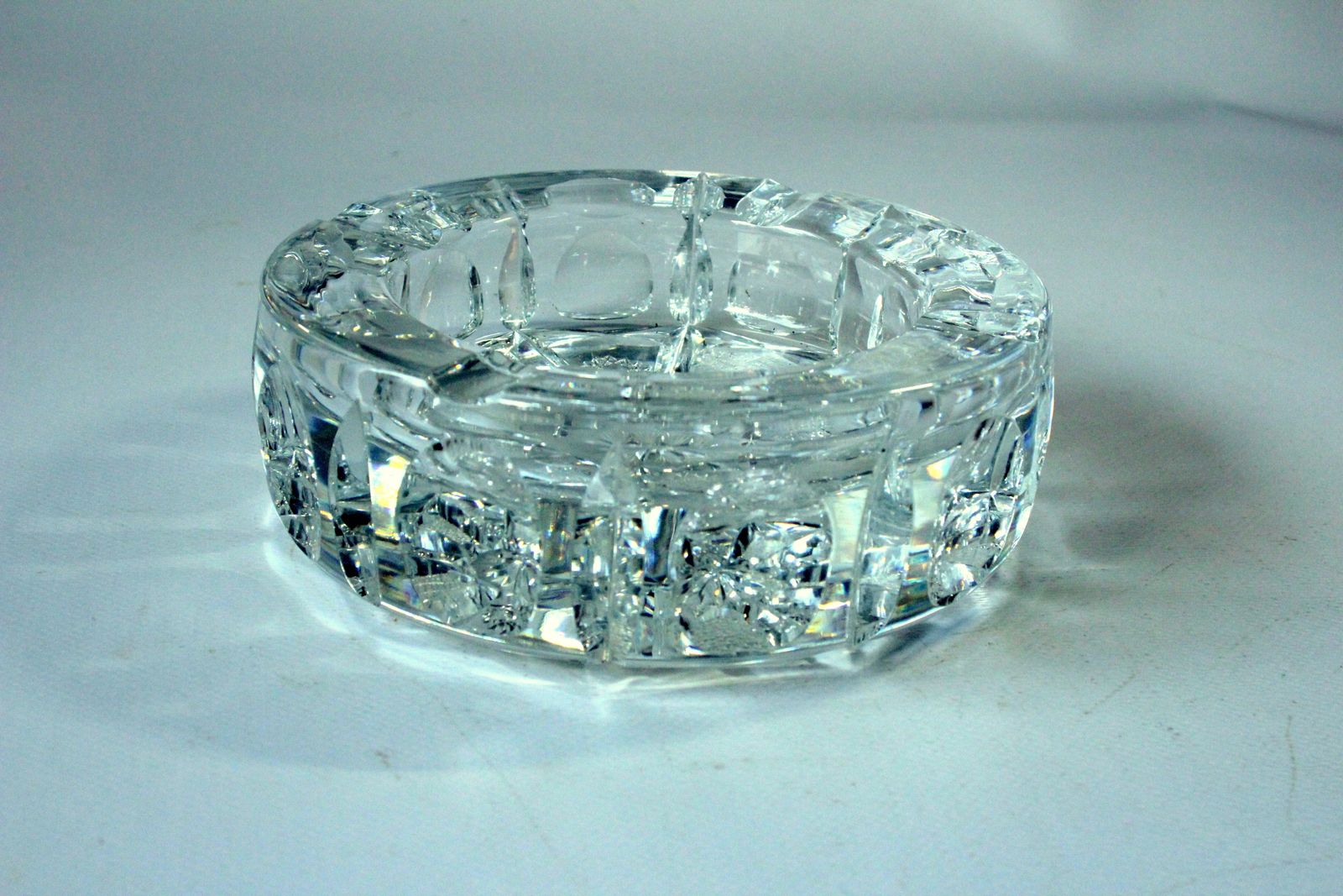 Art Deco   Heavy Lead Crystal Glass Ashtray From The 1930s photo Home Decor