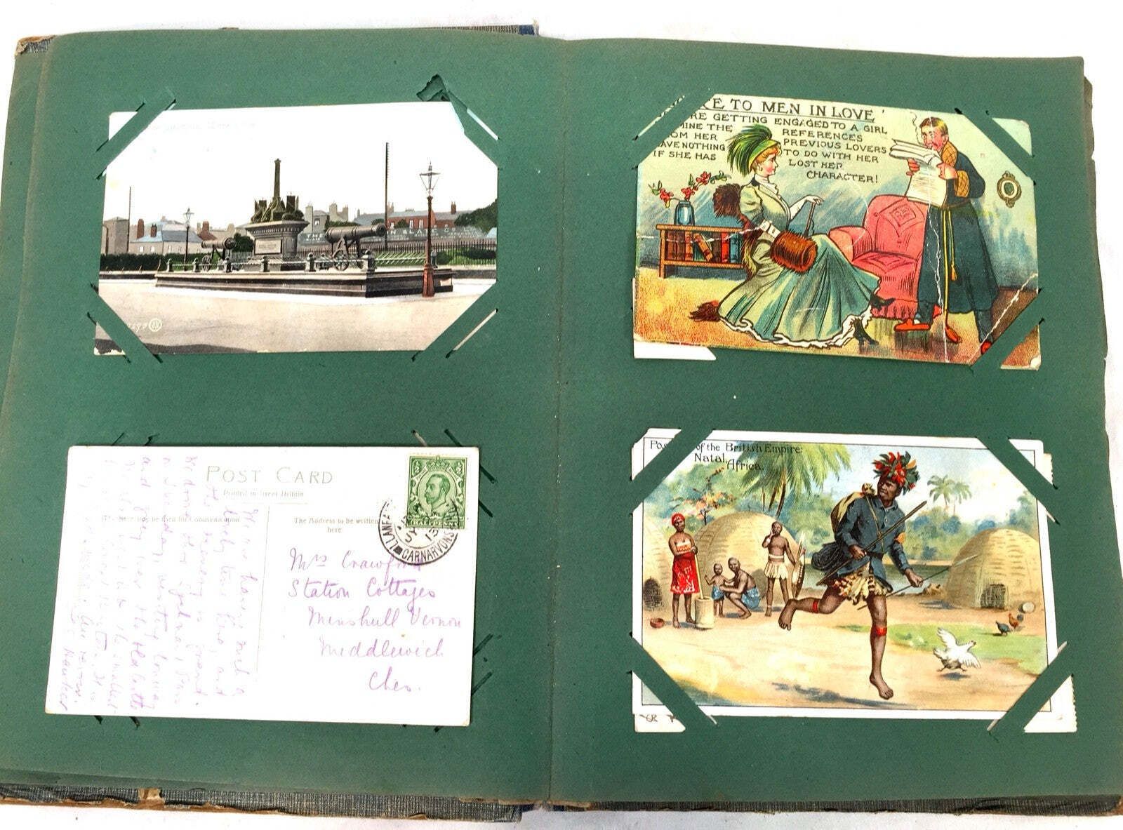 Antique Art Nouveau Early 20th Century Postcard Album / Photo Book / Scrapbook photo for sale