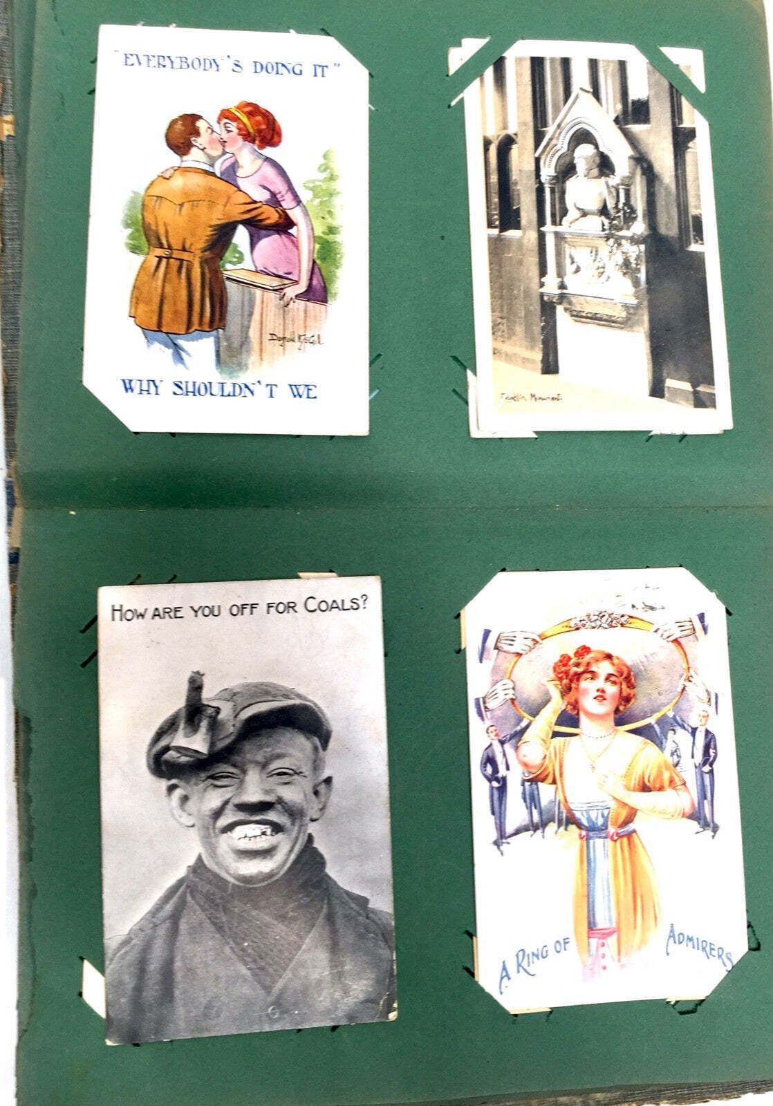 Antique Art Nouveau Early 20th Century Postcard Album / Photo Book / Scrapbook photo vintage