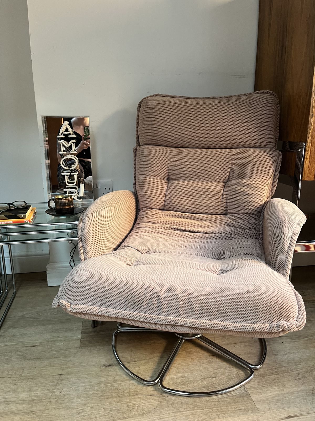 Vintage 1970s Habitat Chrome Lounge Chair Designed By Terence Conran Mid Century photo for sale