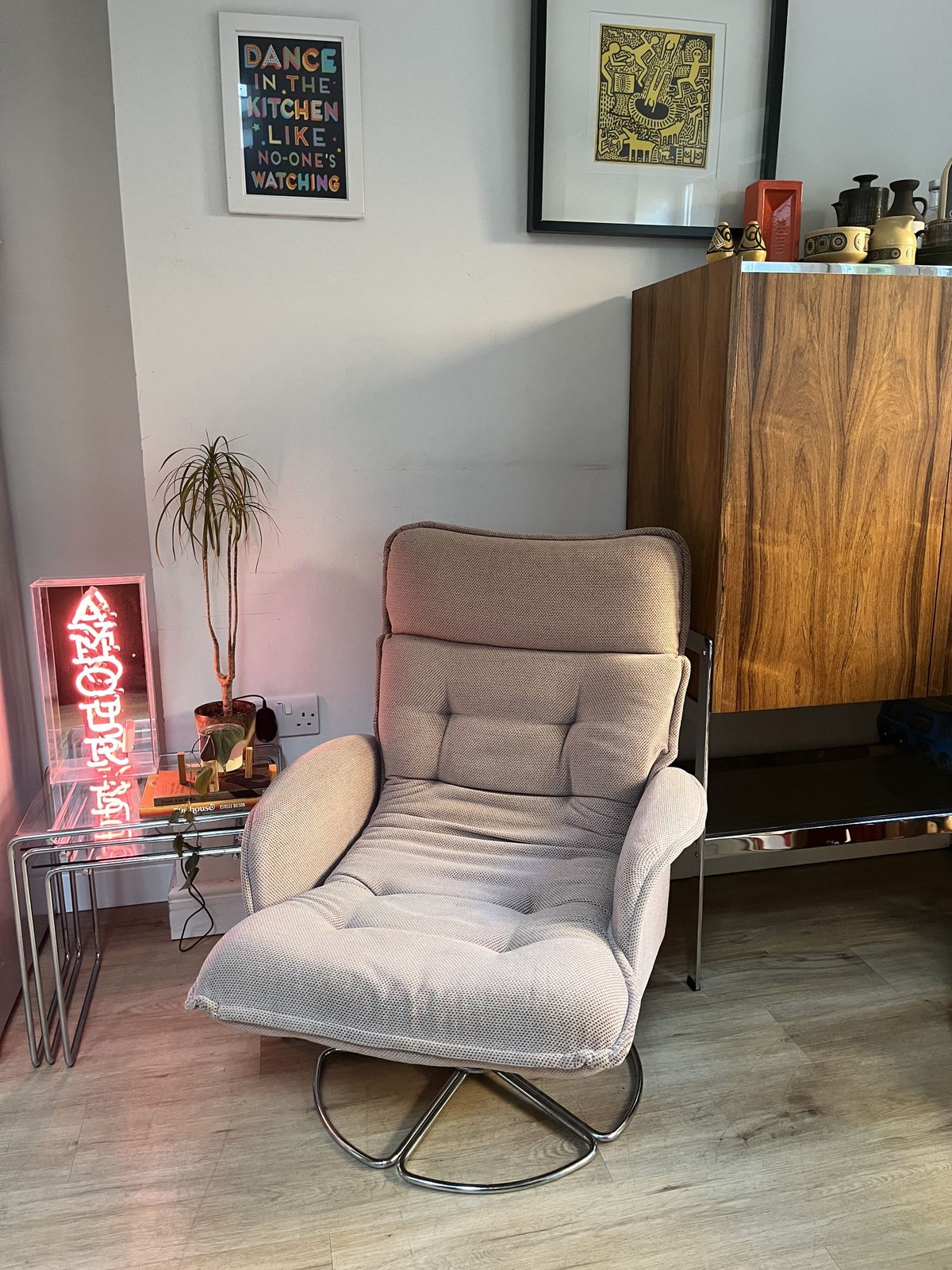 photo for sale Vintage 1970s Habitat Chrome Lounge Chair Designed By Terence Conran Mid Century