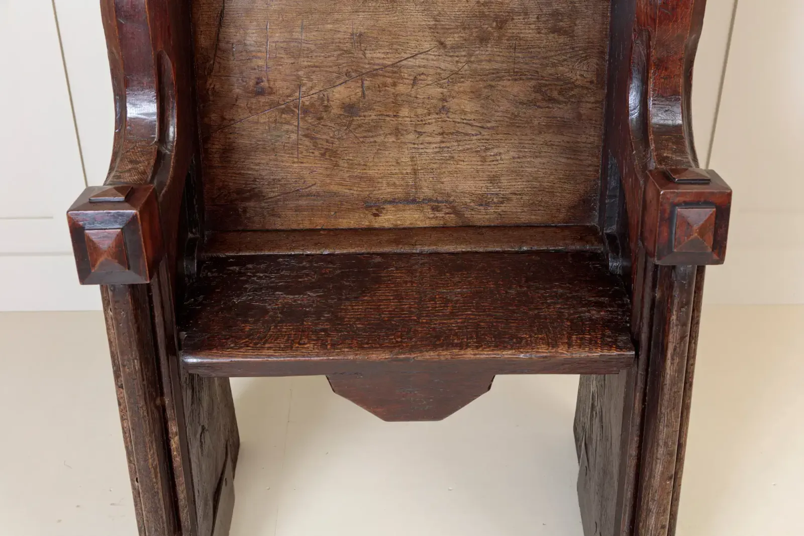 17th Century Oak Pew, 1600s, Antique photo vintage