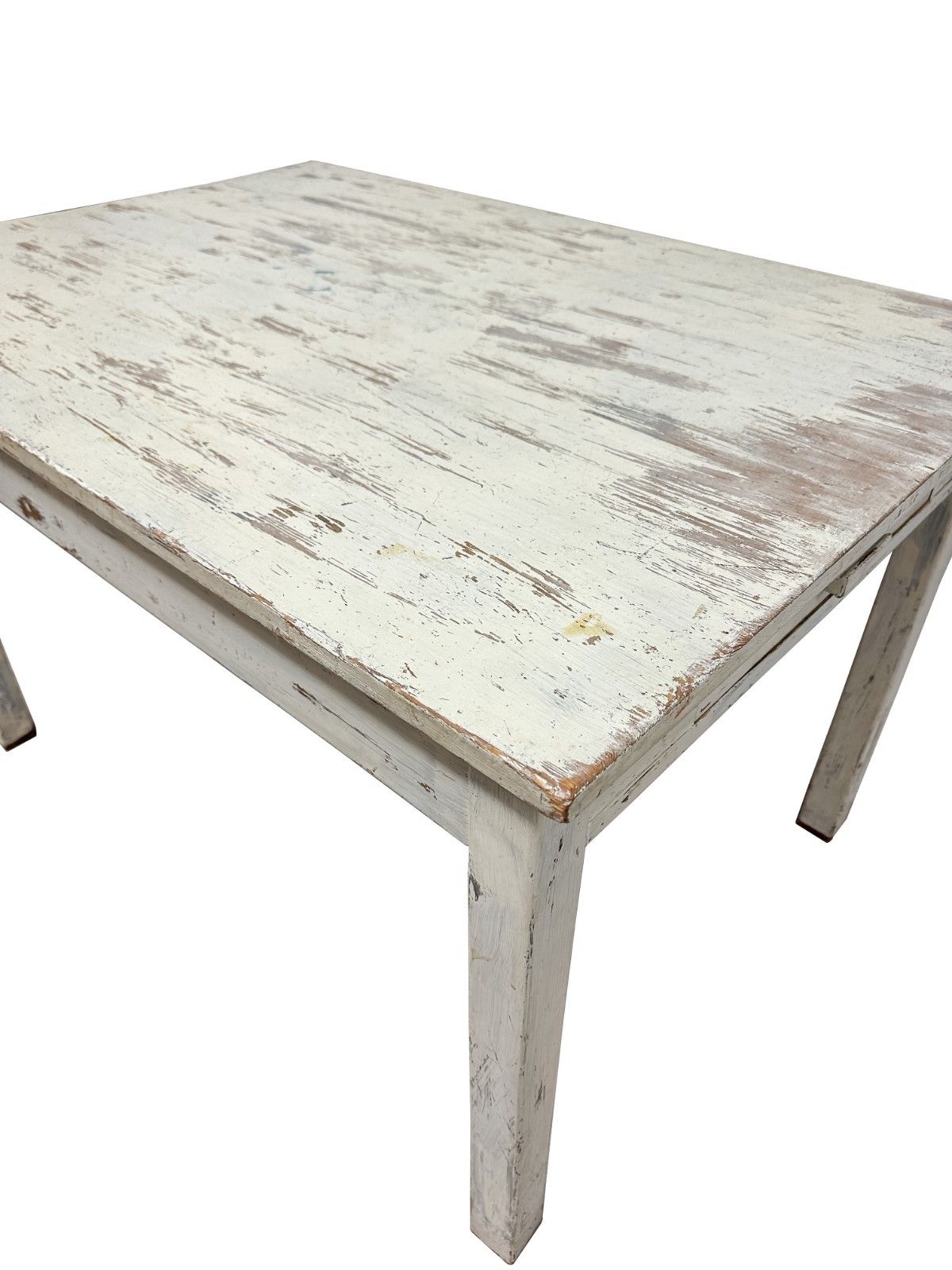 Vintage Distressed Desk Utility Table White Retro Mid Century Modern W/ Drawer photo furniture