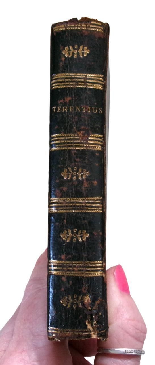 110.0 1744 Roman Plays: Terentii Comoediae Sex, Small Leather Bound Latin Text, Terence's Six Comedies photo