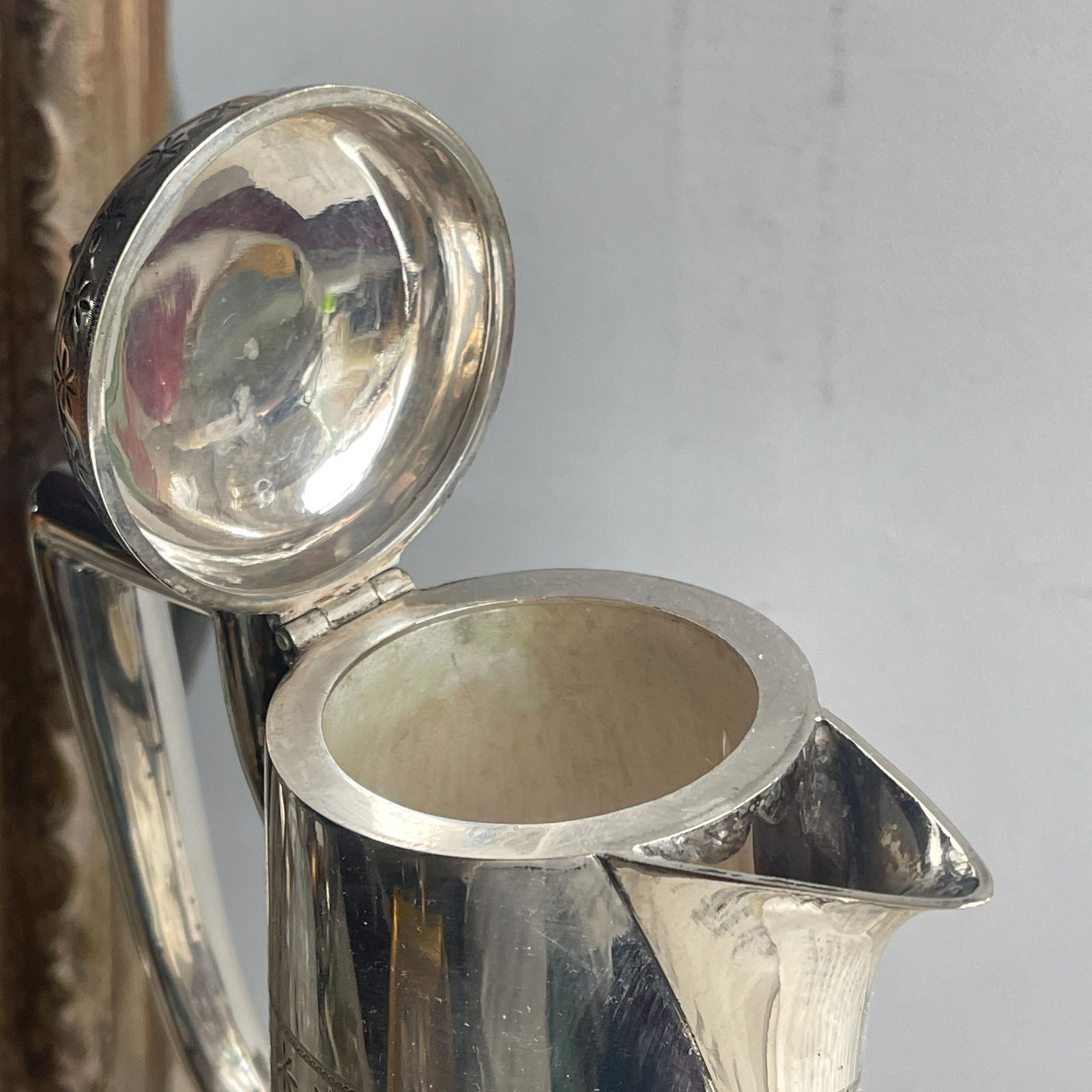 photo furniture Victorian Glass Claret Carafe   Silver Plated Martin Hall Claret Jug   Decanter With Handle