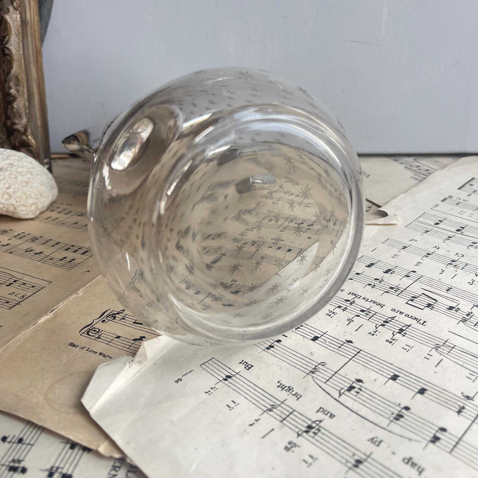 160.0 Victorian Glass Claret Carafe   Silver Plated Martin Hall Claret Jug   Decanter With Handle photo