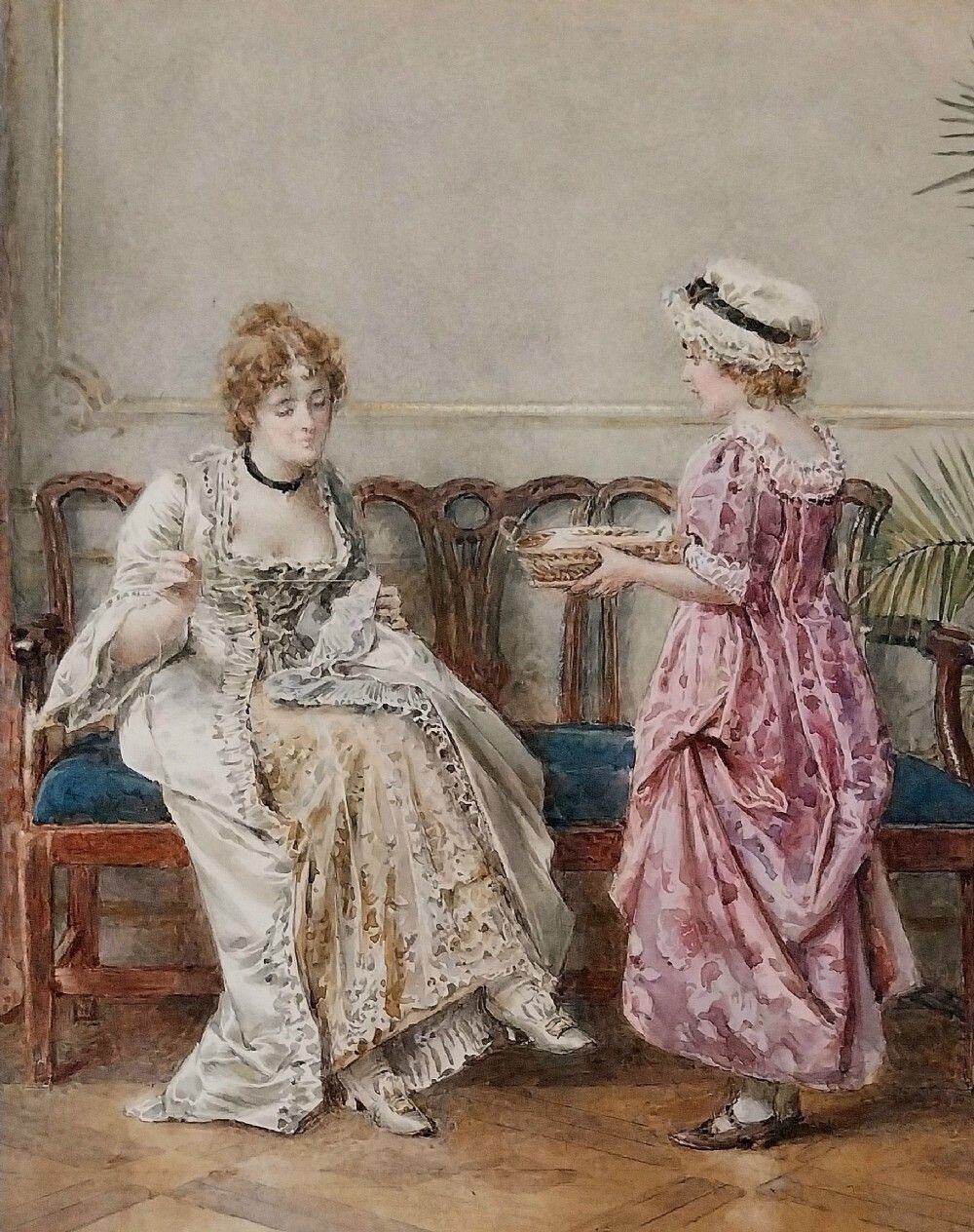 George Goodwin Kilburne Watercolour "Repairing The Damages" photo furniture