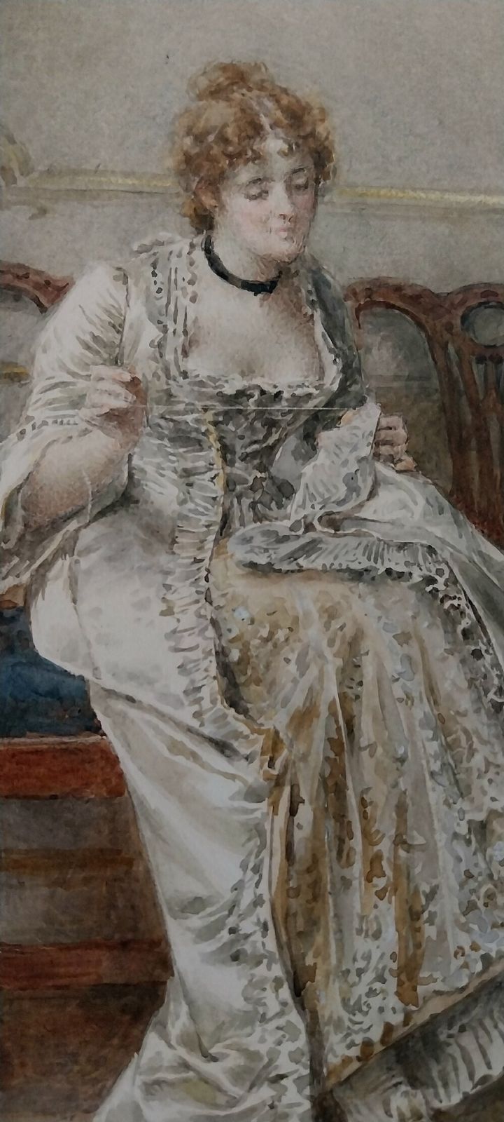 George Goodwin Kilburne Watercolour "Repairing The Damages" photo vinterior