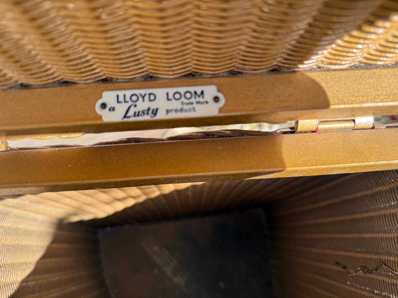 photo for sale Lloyd Loom Linen Basket With Glass Top Storagetrunk Wash Basket
