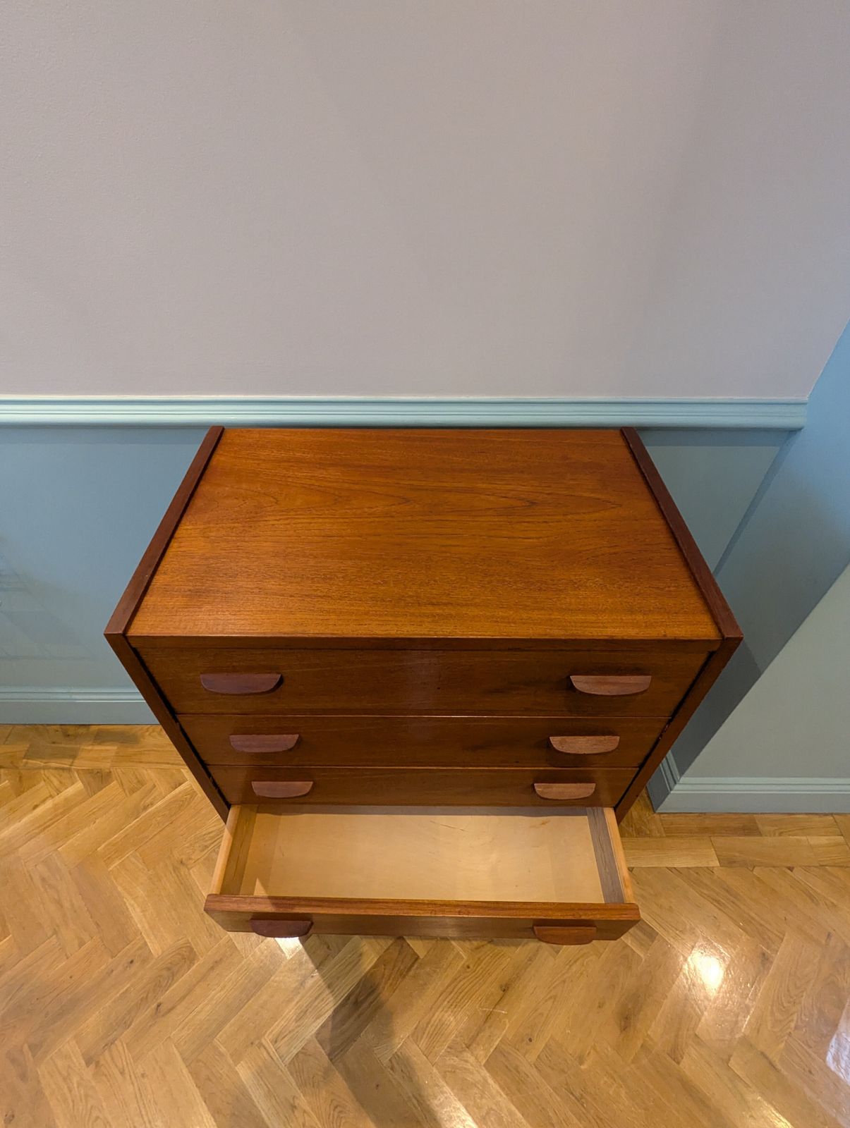 Mid 20th Century  Six Drawer Teak Tallboy photo vintage
