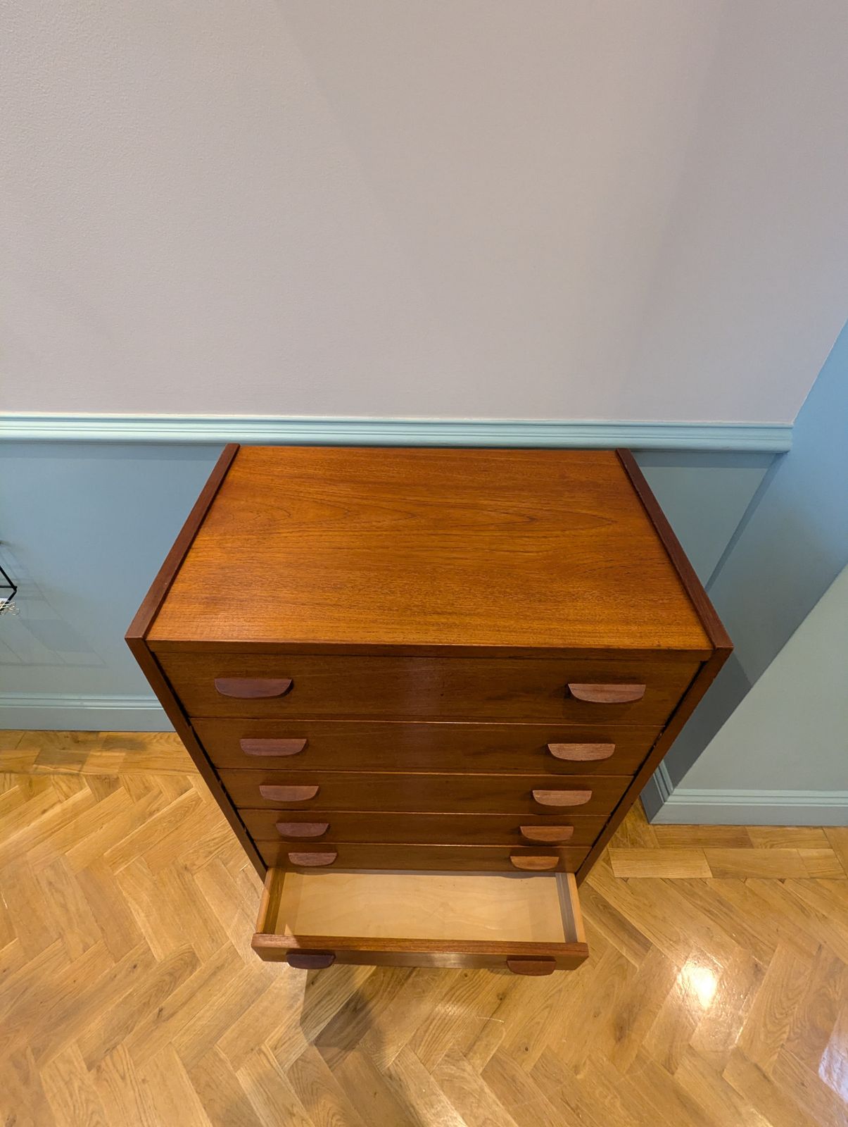 photo for sale Mid 20th Century  Six Drawer Teak Tallboy