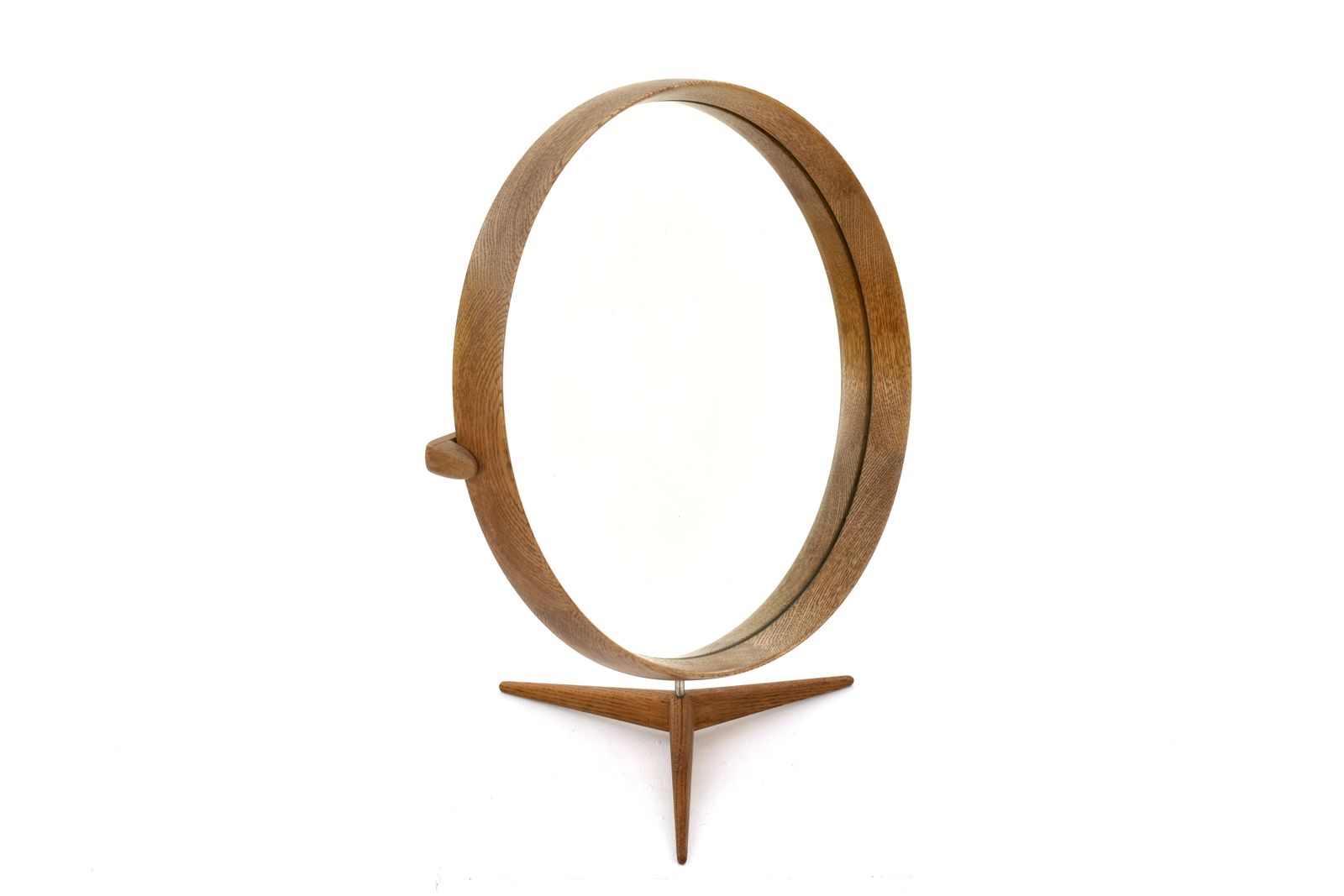 1195.0 Large Oak Vanity Mirror By Uno & östen Kristiansson For Luxus, Sweden photo