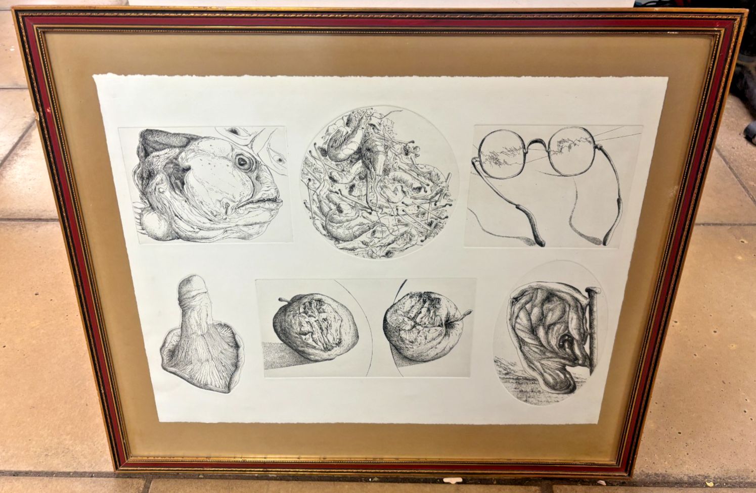 Vintage Collection Of Etchings/ Giclee Prints By Günter Grass Framed