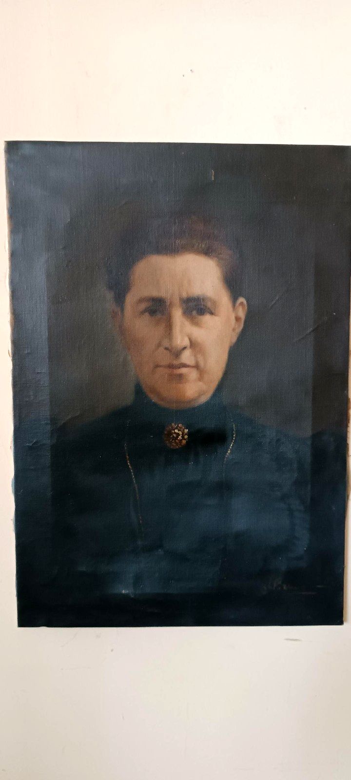 Antique Painting Early 900s Female Portrait Signed S.Bruno photo for sale