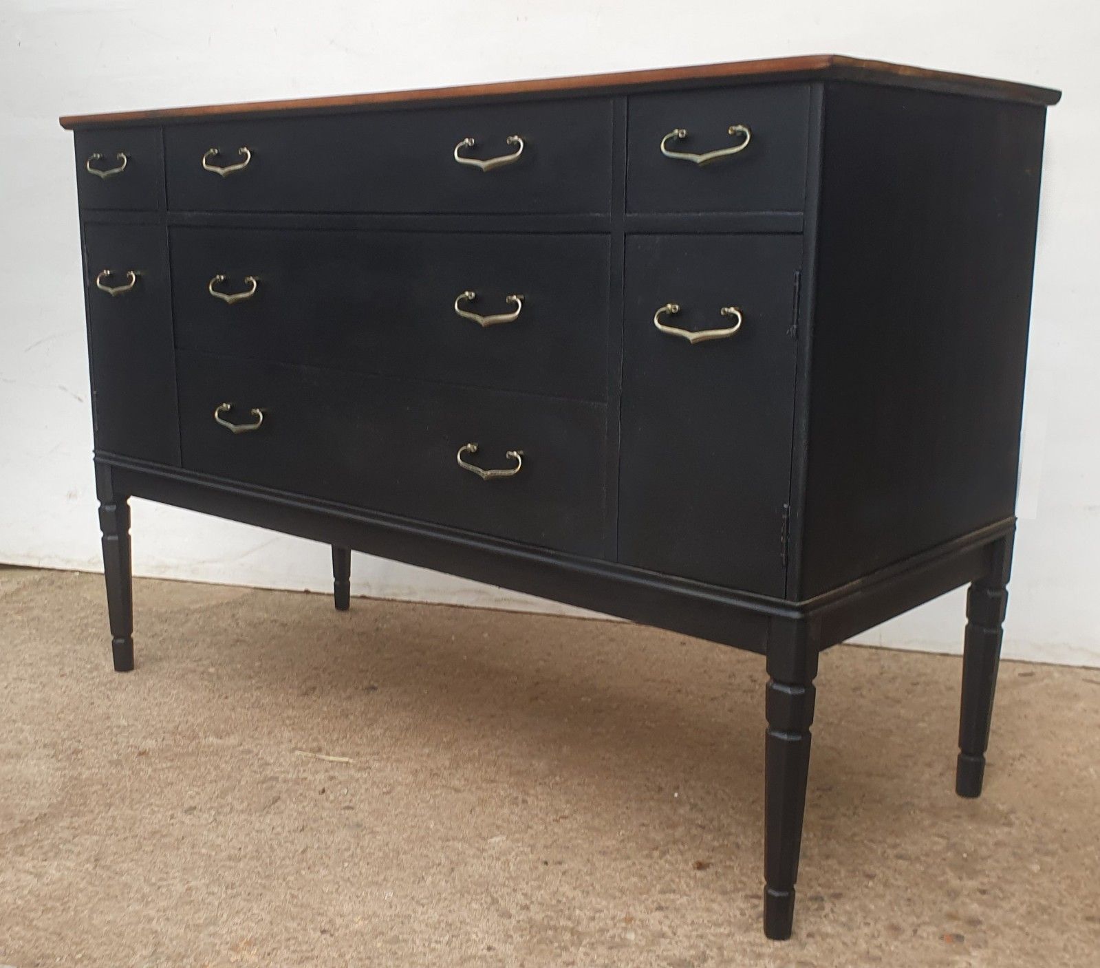A Mid Century Painted Teak Sideboard / Chest Of Drawers photo vintage