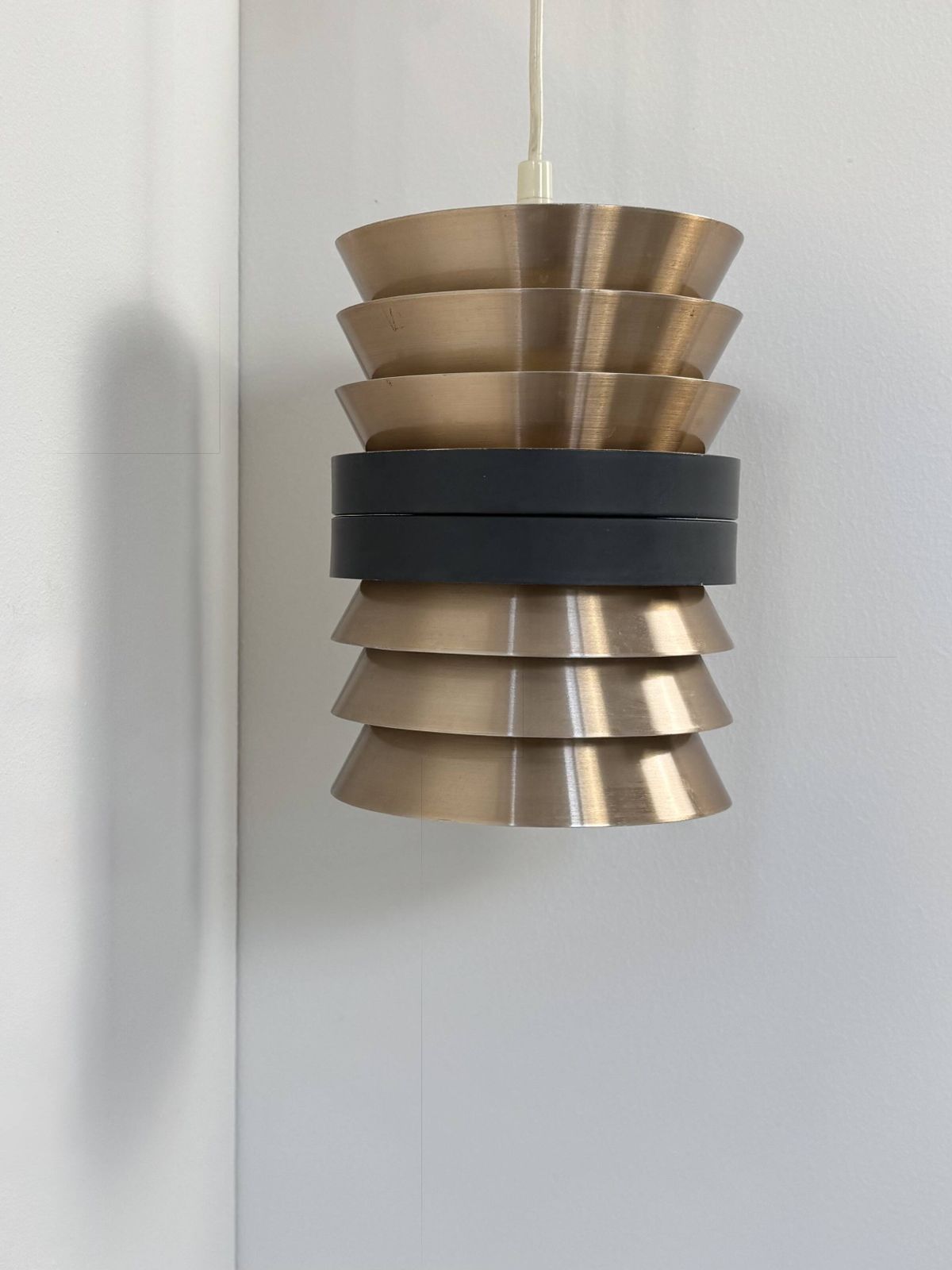 Doria Pendant Light In Copper And Matte Black Metal, Germany, 1960 photo Lighting
