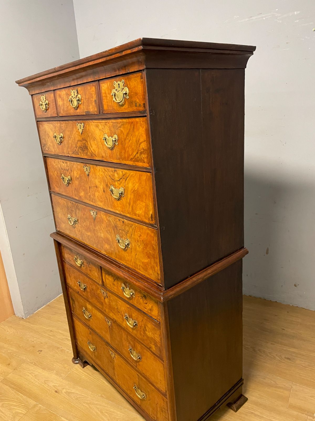 photo vinterior C19th Burr Walnut Chest On Chest