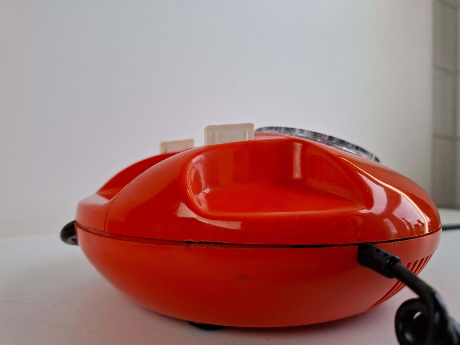 Home Decor Tesla Midcentury Rotary Desk Telephone, Orange, Czechoslovakia, 1970s photo