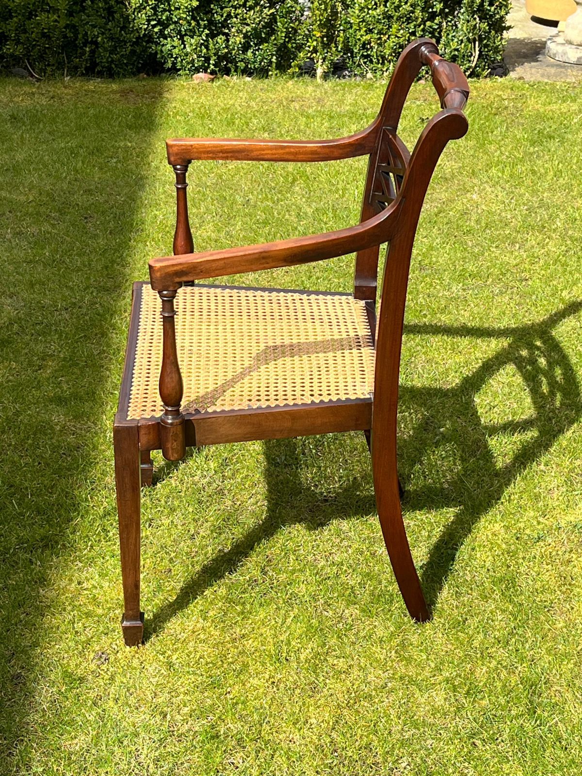 Regency Armchair By English Workshop, Hardwood & Rattan, Circa 1810 photo Furniture