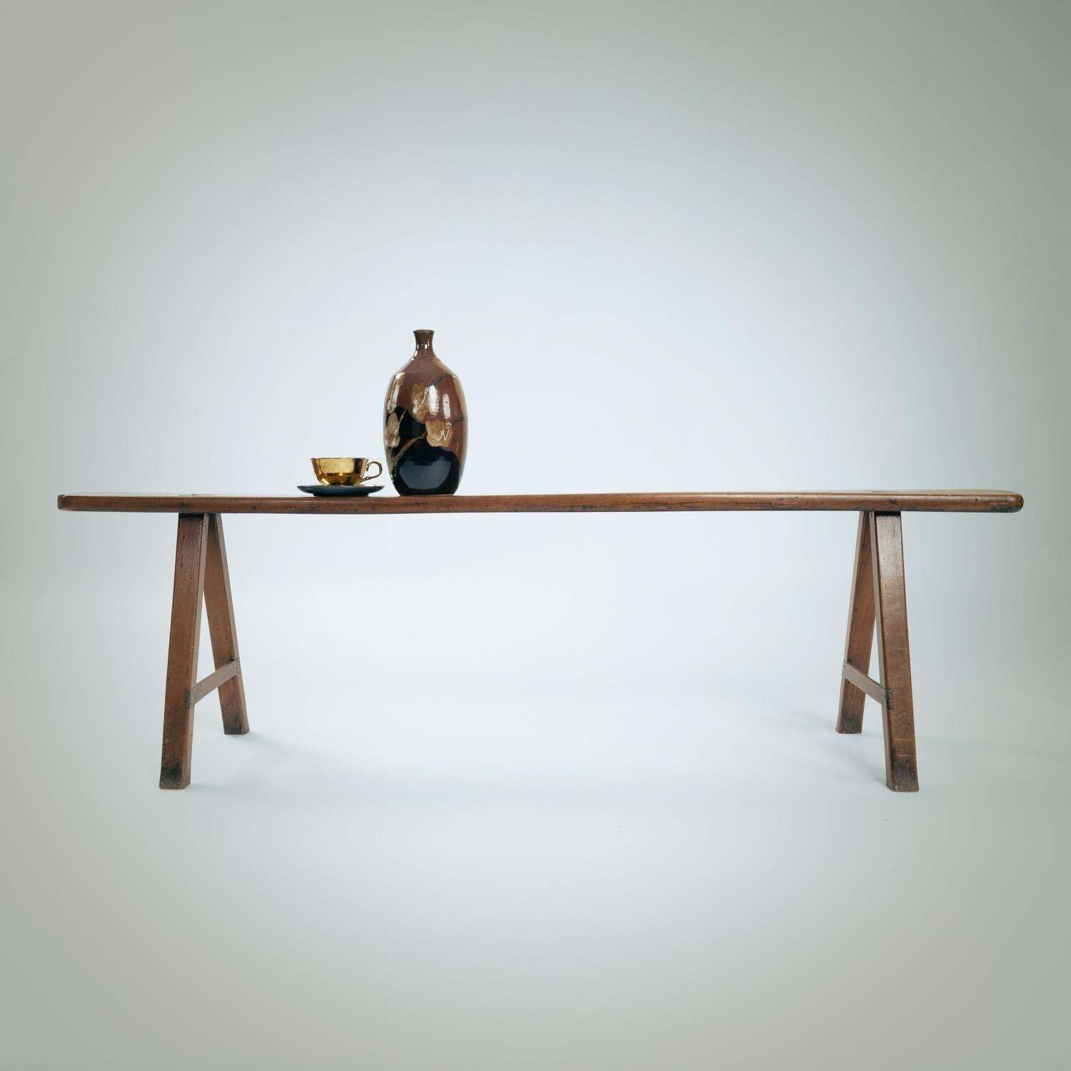 photo furniture Lomg French Art Deco Style Bench In Oak, 1930s