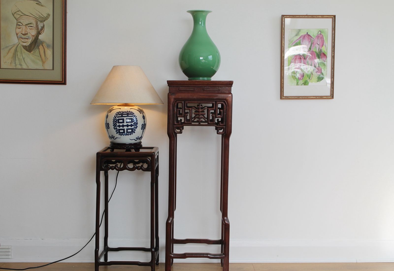 Chinese Hardwood Jardiniere Or Vase Stands photo for sale