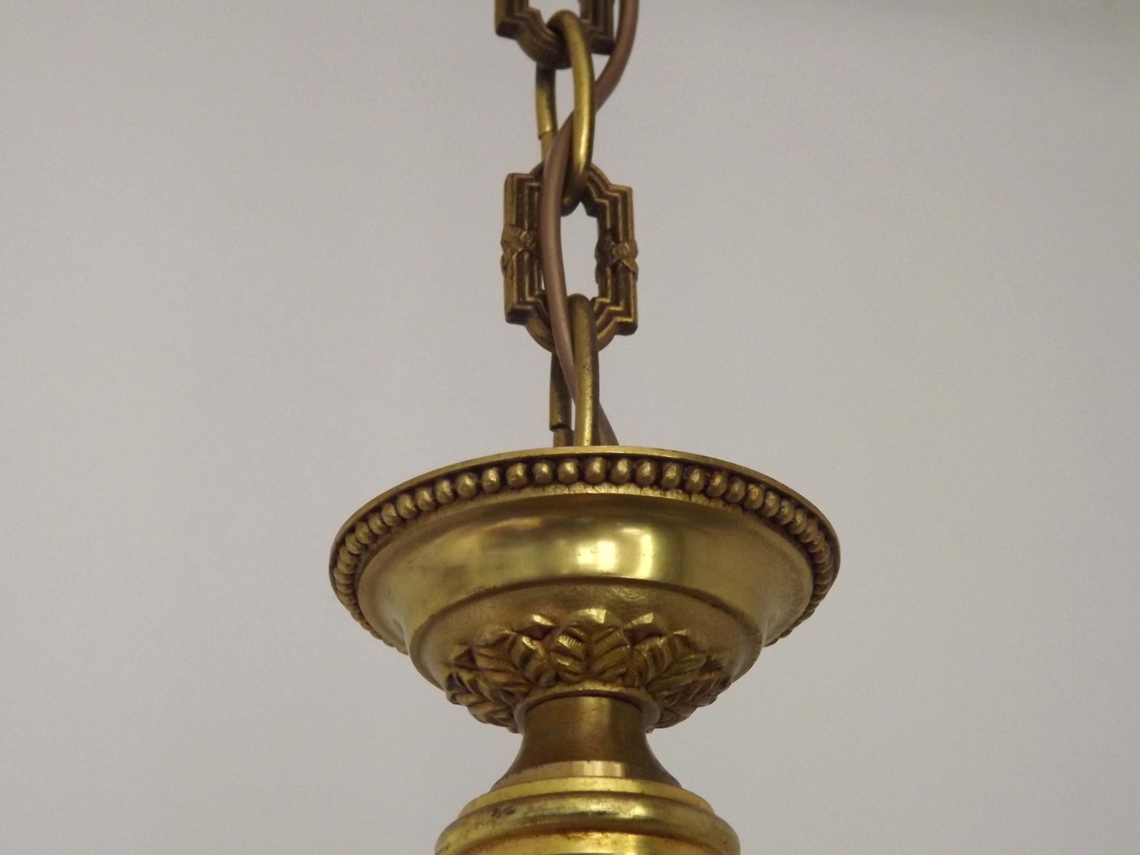 French Mid Century Quality Bronze 5 Light Traditional Style Chandelier photo vintage