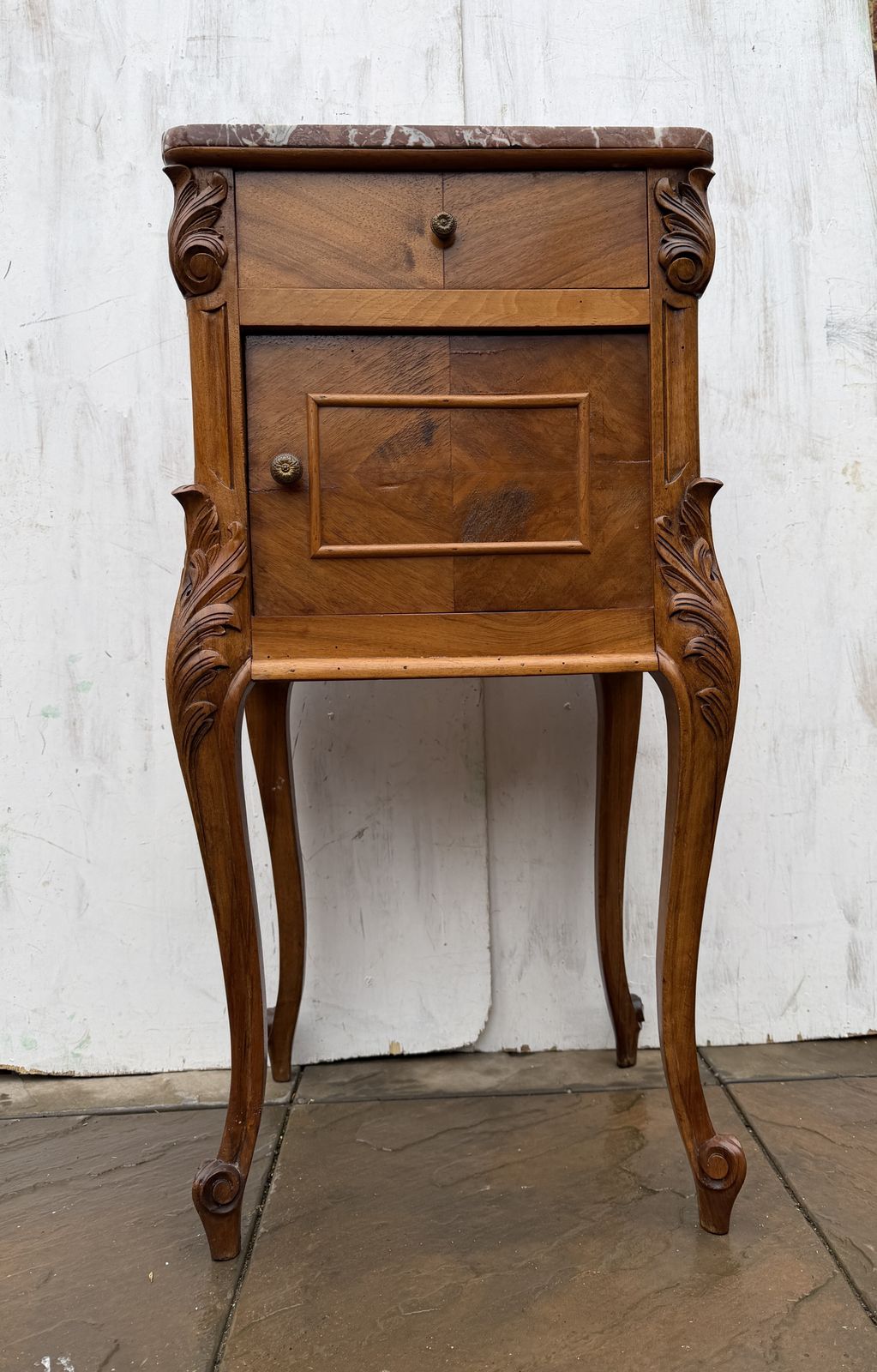 Gorgeous French Louis Style Marble Top Bedside / Side Table – Great Condition photo Furniture