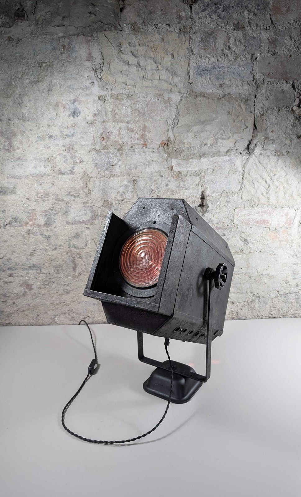 1930s Theatre Spotlight Lamp | Vintage Industrial Upcycled Table Light | Steampunk Decor photo 395.0