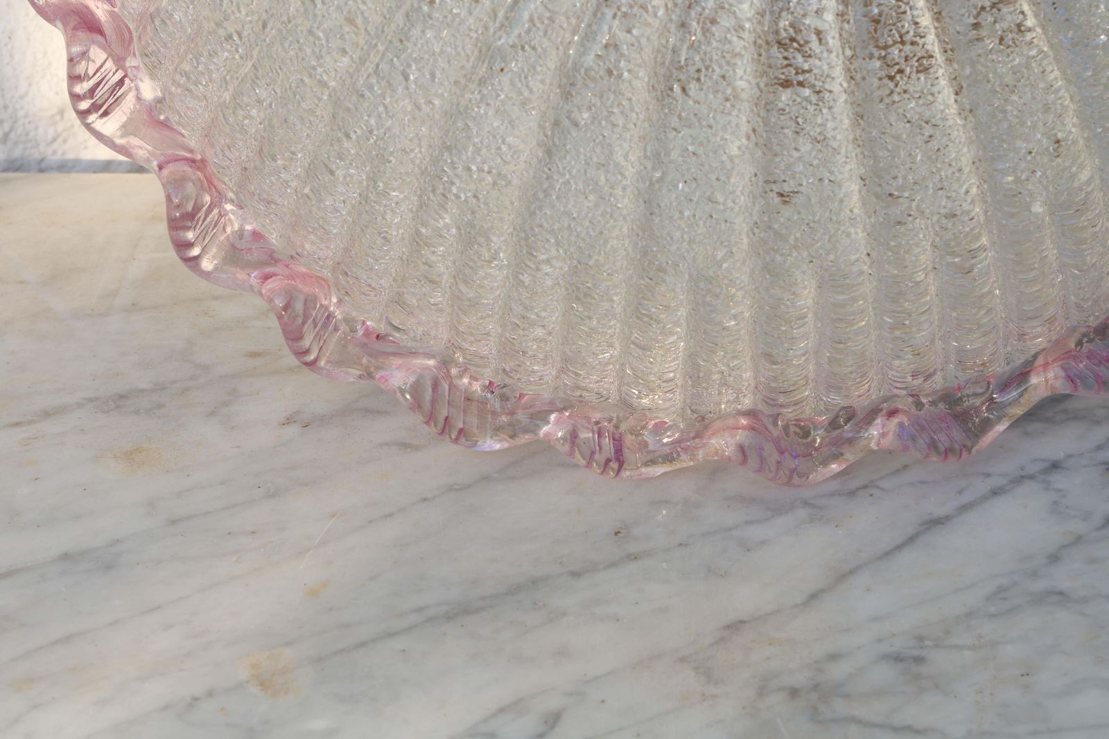 Elegant Italian Pink And Murano Glass Ceiling Flower photo vintage
