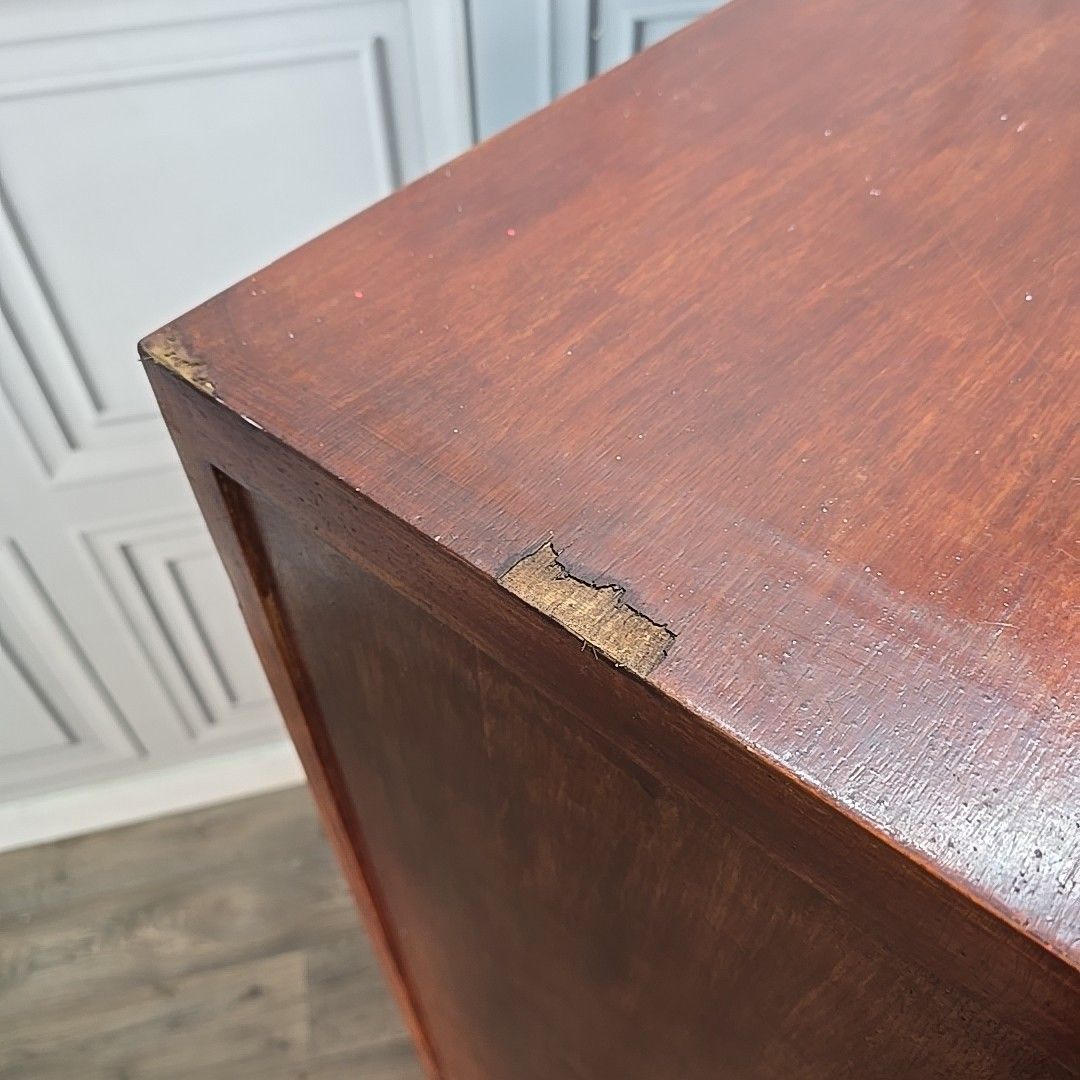Vintage Chest Of Drawers Tall Two Tone Oak Mid Century Style Commode Retro photo 170.0